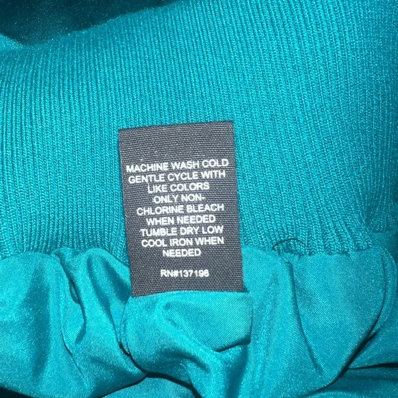 Marled Satin Teal Cropped Bomber Jacket Size Small LIKE NEW - Picture 8 of 8